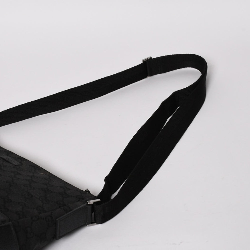 GUCCI Gucci Shoulder Bag 114273 001998 GG Canvas Leather Black Black Metal Hardware Good Used 4a004723