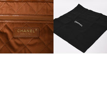 画像をギャラリービューアに読み込む, 新品同様 CHANEL シャネル 22 ハンドバッグ ショルダーバッグ ランダム番台 シャイニーカーフスキン ブラウン ブロンズ金具 中古 4a002883