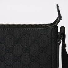 画像をギャラリービューアに読み込む, GUCCI グッチ ショルダーバッグ 114273 001998 GGキャンバス レザー ブラック ブラックメタル金具 良品 中古 4a004723