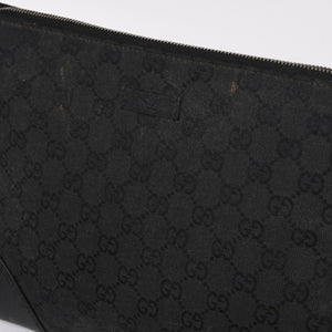 GUCCI グッチ ショルダーバッグ 114273 001998 GGキャンバス レザー ブラック ブラックメタル金具 良品 中古 4a004723
