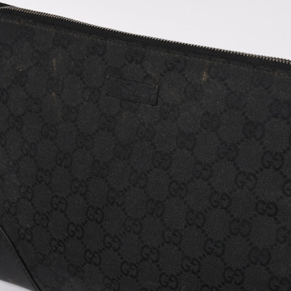 GUCCI グッチ ショルダーバッグ 114273 001998 GGキャンバス レザー ブラック ブラックメタル金具 良品 中古 4a004723