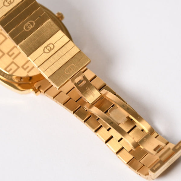 Very Good Condition GUCCI GRIP Watch 157.3 Weight approx. 101.89g Quartz Stainless Steel Gold GP Used 4a004742