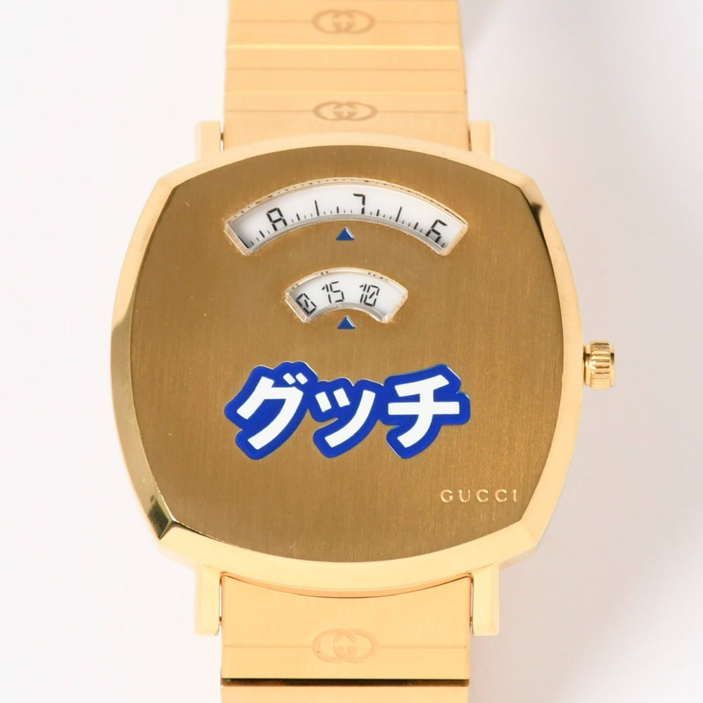 極美品 GUCCI グッチ GRIP グリップ 腕時計 157.3 重量約101.89g クォーツ ステンレススチール ゴールド GP 中古 4a004742