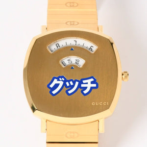 Very Good Condition GUCCI GRIP Watch 157.3 Weight approx. 101.89g Quartz Stainless Steel Gold GP Used 4a004742