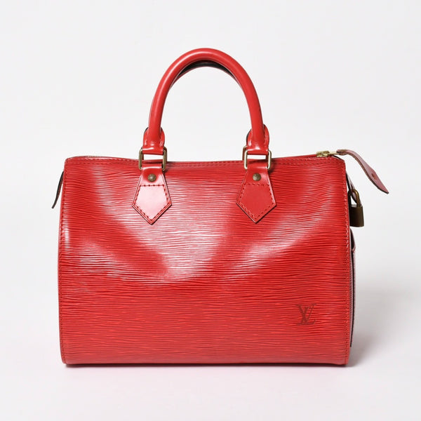 LOUIS VUITTON ルイヴィトン スピーディ25 ハンドバッグ M43017 エピ レザー レッド ゴールド金具 美品 中古 4a004682