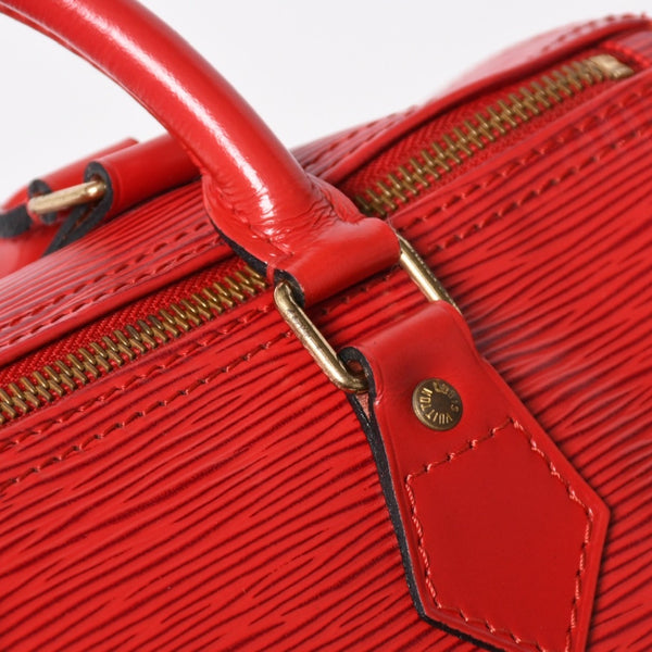 LOUIS VUITTON ルイヴィトン スピーディ25 ハンドバッグ M43017 エピ レザー レッド ゴールド金具 美品 中古 4a004682