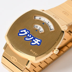 Very Good Condition GUCCI GRIP Watch 157.3 Weight approx. 101.89g Quartz Stainless Steel Gold GP Used 4a004742