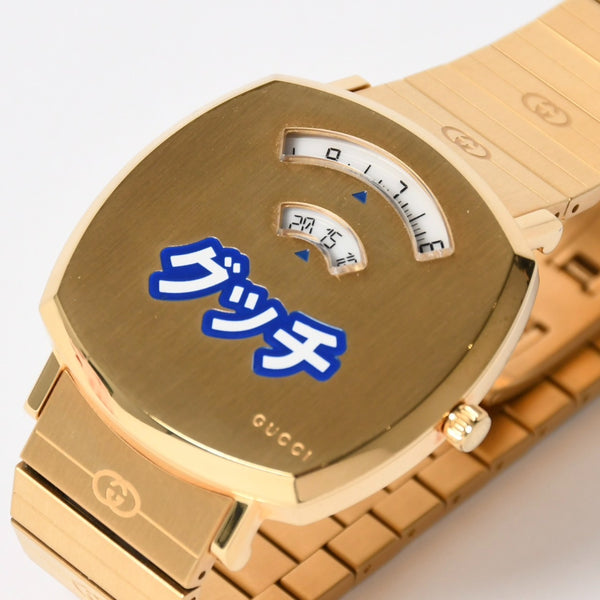 Very Good Condition GUCCI GRIP Watch 157.3 Weight approx. 101.89g Quartz Stainless Steel Gold GP Used 4a004742