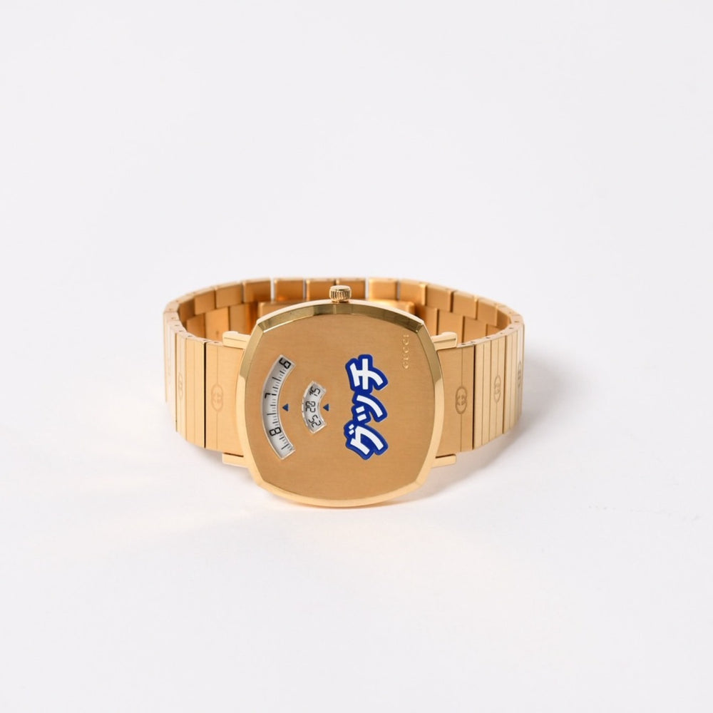 Very Good Condition GUCCI GRIP Watch 157.3 Weight approx. 101.89g Quartz Stainless Steel Gold GP Used 4a004742