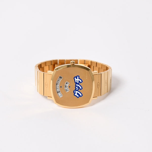 Very Good Condition GUCCI GRIP Watch 157.3 Weight approx. 101.89g Quartz Stainless Steel Gold GP Used 4a004742