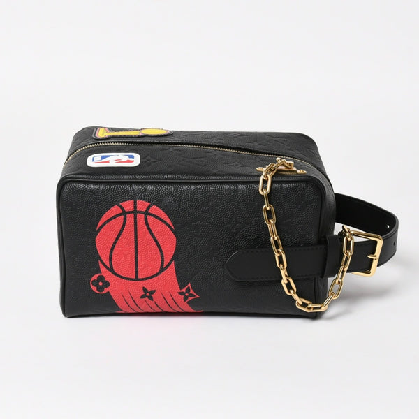 極美品 LOUIS VUITTON ルイヴィトン NBA モノグラム クロークルーム ドロップキット ブラック M58515 中古 4a004672
