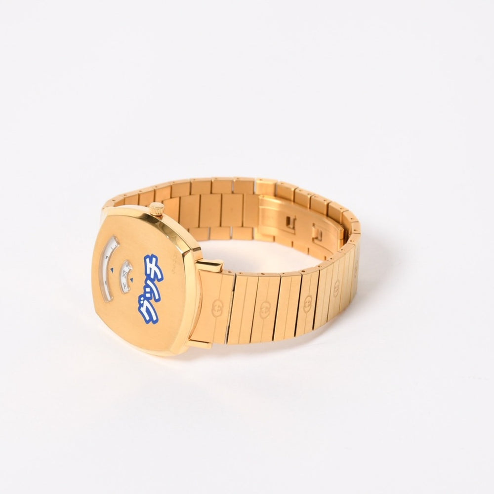 Very Good Condition GUCCI GRIP Watch 157.3 Weight approx. 101.89g Quartz Stainless Steel Gold GP Used 4a004742