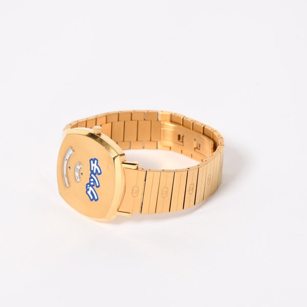 Very Good Condition GUCCI GRIP Watch 157.3 Weight approx. 101.89g Quartz Stainless Steel Gold GP Used 4a004742