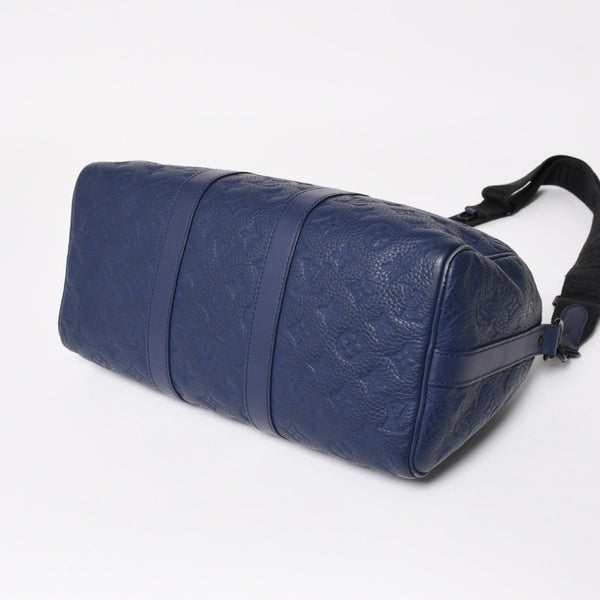 LOUIS VUITTON ルイヴィトン キーポル・バンドリエール 35 トリヨンモノグラム ボストンバッグ ネイビー M11691 美品 中古 4a004658