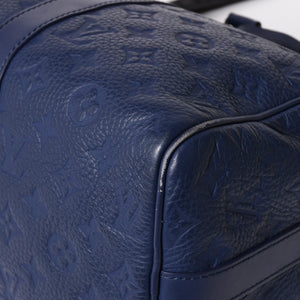 LOUIS VUITTON ルイヴィトン キーポル・バンドリエール 35 トリヨンモノグラム ボストンバッグ ネイビー M11691 美品 中古 4a004658