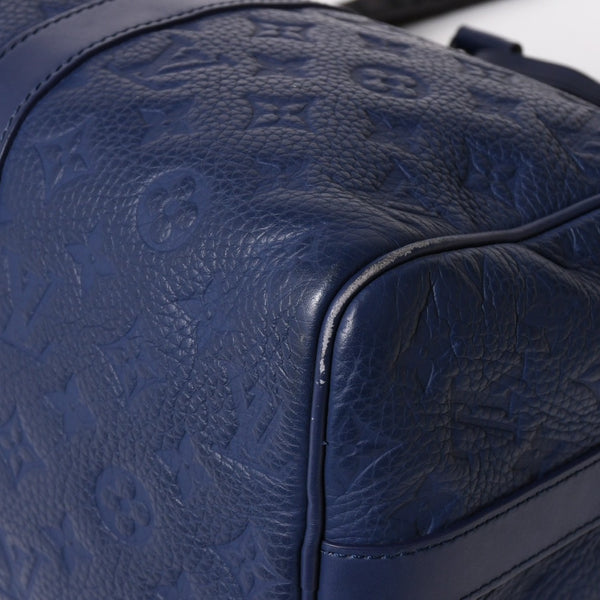 LOUIS VUITTON ルイヴィトン キーポル・バンドリエール 35 トリヨンモノグラム ボストンバッグ ネイビー M11691 美品 中古 4a004658