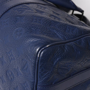 LOUIS VUITTON ルイヴィトン キーポル・バンドリエール 35 トリヨンモノグラム ボストンバッグ ネイビー M11691 美品 中古 4a004658