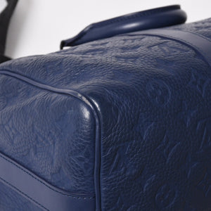 LOUIS VUITTON ルイヴィトン キーポル・バンドリエール 35 トリヨンモノグラム ボストンバッグ ネイビー M11691 美品 中古 4a004658