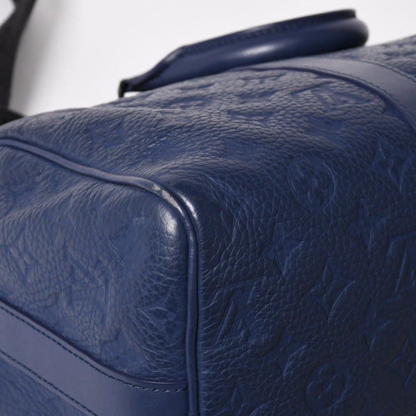LOUIS VUITTON ルイヴィトン キーポル・バンドリエール 35 トリヨンモノグラム ボストンバッグ ネイビー M11691 美品 中古 4a004658