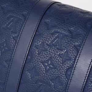 LOUIS VUITTON ルイヴィトン キーポル・バンドリエール 35 トリヨンモノグラム ボストンバッグ ネイビー M11691 美品 中古 4a004658