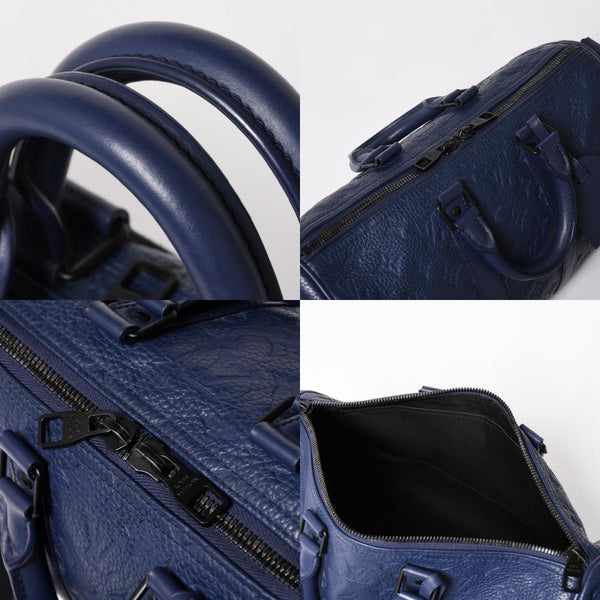 LOUIS VUITTON ルイヴィトン キーポル・バンドリエール 35 トリヨンモノグラム ボストンバッグ ネイビー M11691 美品 中古 4a004658