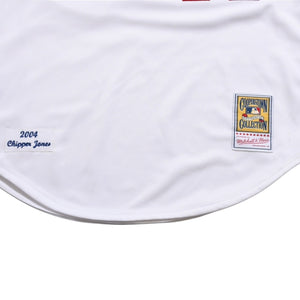 Like new Mitchell&Ness Mitchell &amp; Ness Atlanta Braves Chipper Jones Replica Baseball Jersey, Size L, Blue &amp; White, Used, 4a002307