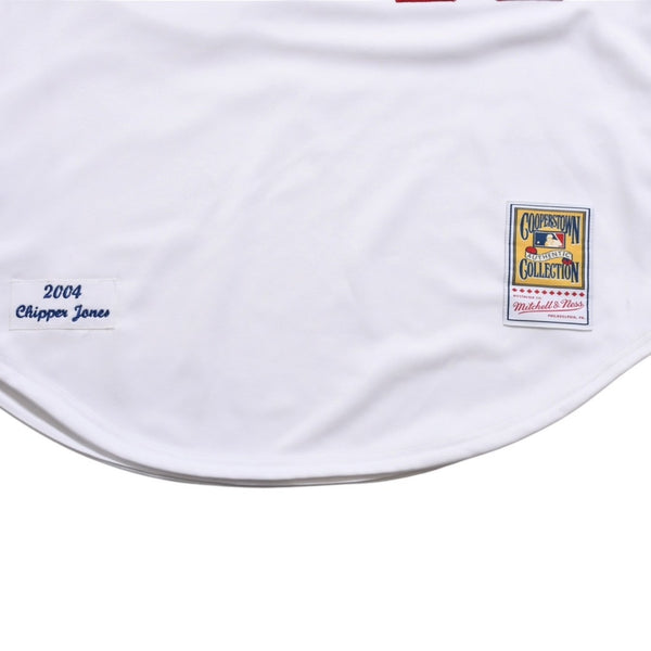 Like new Mitchell&Ness Mitchell &amp; Ness Atlanta Braves Chipper Jones Replica Baseball Jersey, Size L, Blue &amp; White, Used, 4a002307