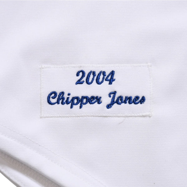 Like new Mitchell&Ness Mitchell &amp; Ness Atlanta Braves Chipper Jones Replica Baseball Jersey, Size L, Blue &amp; White, Used, 4a002307