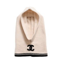 画像をギャラリービューアに読み込む, 新品未使用 CHANEL シャネル ニットキャップ バラクラバ ココマーク カシミア ブラック ホワイト KJ9KHJ98 中古 4a004746