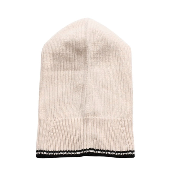 New and unused CHANEL Knit Cap Balaclava Coco Mark Cashmere Black White KJ9KHJ98 Used 4a004746
