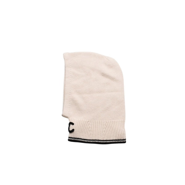 New and unused CHANEL Knit Cap Balaclava Coco Mark Cashmere Black White KJ9KHJ98 Used 4a004746