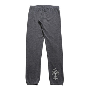 CHROME HEARTS Sweatpants Heather Gray Old English Logo CH Cross XS Size Ladies Good Condition Used 4a004546