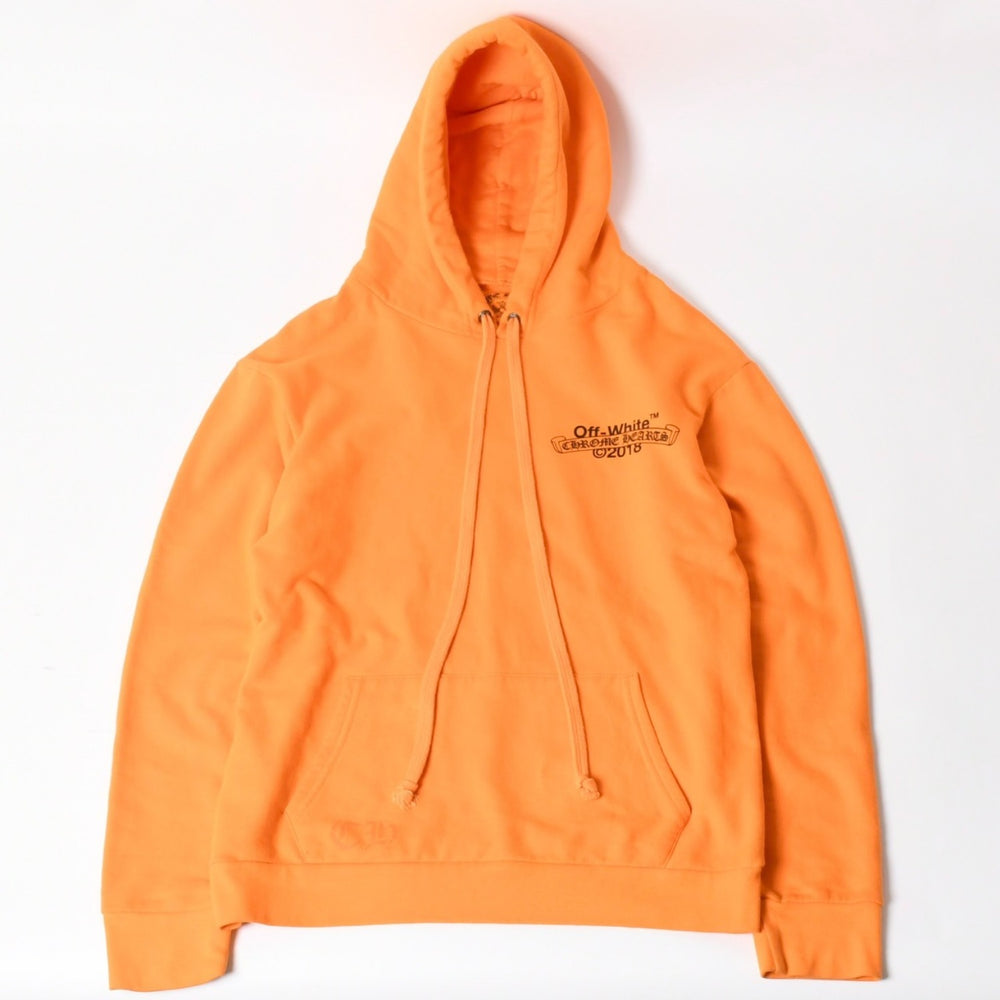 CHROME HEARTS × Off-White Scroll Hoodie Orange 2018SS Scroll Logo Hoodie Parka M Size Good Condition Used 4a004649