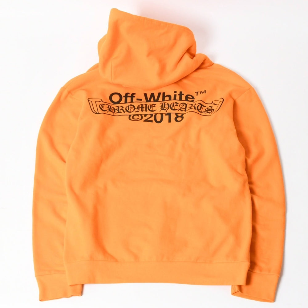 CHROME HEARTS × Off-White Scroll Hoodie Orange 2018SS Scroll Logo Hoodie Parka M Size Good Condition Used 4a004649