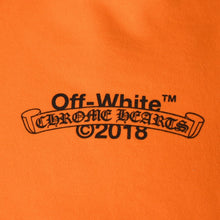 画像をギャラリービューアに読み込む, CHROME HEARTS クロムハーツ × オフホワイト Scroll Hoodie Orange オレンジ 2018SS スクロールロゴ フーディ パーカー Mサイズ 美品 中古 4a004649
