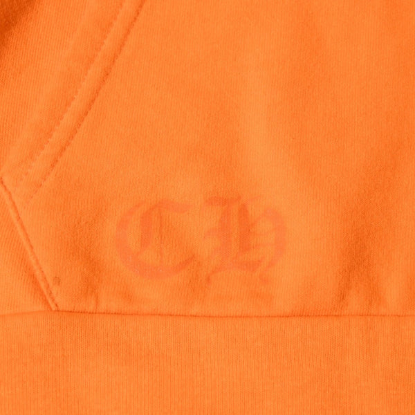 CHROME HEARTS クロムハーツ × オフホワイト Scroll Hoodie Orange オレンジ 2018SS スクロールロゴ フーディ パーカー Mサイズ 美品 中古 4a004649
