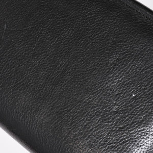 CHROME HEARTS クロムハーツ ブラックヘビーレザー オーガナイザー ウォレット ダガー カウレザー クラッチバッグ シルバー925 美品 中古 4a004532