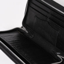 画像をギャラリービューアに読み込む, CHROME HEARTS クロムハーツ ブラックヘビーレザー オーガナイザー ウォレット スモールCHクロス ダガー カウレザー クラッチバッグ シルバー925 シルバー金具 美品 中古 4a004532