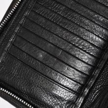 画像をギャラリービューアに読み込む, CHROME HEARTS クロムハーツ ブラックヘビーレザー オーガナイザー ウォレット スモールCHクロス ダガー カウレザー クラッチバッグ シルバー925 シルバー金具 美品 中古 4a004532