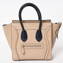 画像をギャラリービューアに読み込む, 極美品 CELINE セリーヌ ラゲージマイクロショッパー ショルダーバッグ ハンドバッグ フィービー期 廃盤 カーフスキン ベージュ ゴールド金具 中古 4a004633