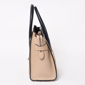 極美品 CELINE セリーヌ ラゲージマイクロショッパー ショルダーバッグ ハンドバッグ フィービー期 廃盤 カーフスキン ベージュ ゴールド金具 中古 4a004633