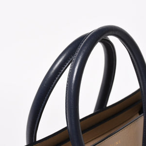 極美品 CELINE セリーヌ ラゲージマイクロショッパー ショルダーバッグ ハンドバッグ フィービー期 廃盤 カーフスキン ベージュ ゴールド金具 中古 4a004633