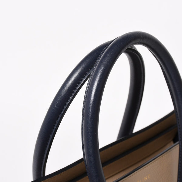 極美品 CELINE セリーヌ ラゲージマイクロショッパー ショルダーバッグ ハンドバッグ フィービー期 廃盤 カーフスキン ベージュ ゴールド金具 中古 4a004633