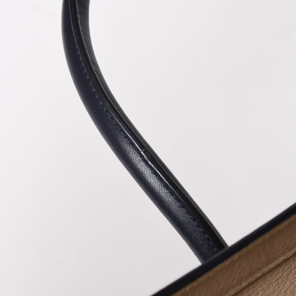 極美品 CELINE セリーヌ ラゲージマイクロショッパー ショルダーバッグ ハンドバッグ フィービー期 廃盤 カーフスキン ベージュ ゴールド金具 中古 4a004633