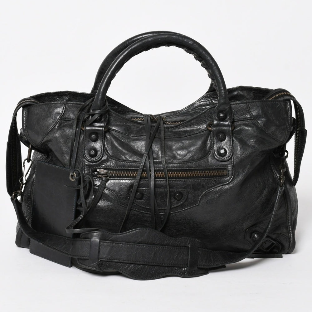 BALENCIAGA バレンシアガ バッグ ザ シティ 2WAY バッグ ブラック ハンドバッグ ショルダーバッグ 115748 美品 中古 4a004600
