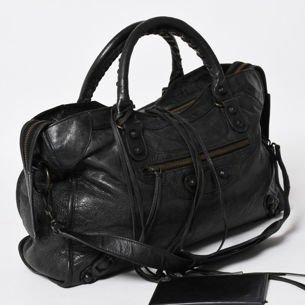 BALENCIAGA バレンシアガ バッグ ザ シティ 2WAY バッグ ブラック ハンドバッグ ショルダーバッグ 115748 美品 中古 4a004600