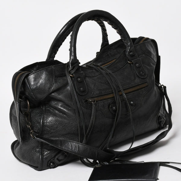 BALENCIAGA バレンシアガ バッグ ザ シティ 2WAY バッグ ブラック ハンドバッグ ショルダーバッグ 115748 美品 中古 4a004600