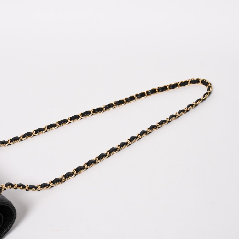 Like new CHANEL Chanel Matelasse 23 W flap W chain shoulder bag 31 series here mark black gold cabiskin used 4a004765