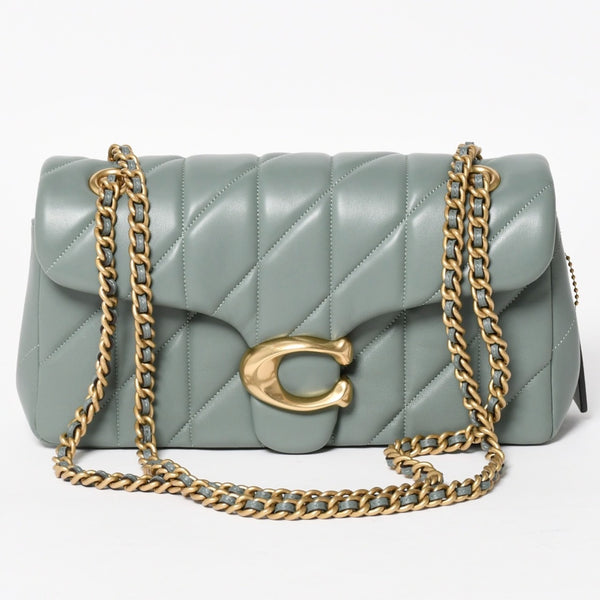 Very good condition COACH Tabby Shoulder Bag 26 Quilted Shoulder Bag CP150 Sage Green Nappa Leather Crossbody 2way Gold Hardware Used 4a004604