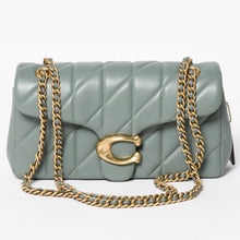 画像をギャラリービューアに読み込む, 極美品 COACH コーチ タビー ショルダーバッグ 26 キルティング ショルダーバッグ CP150 セージグリーン ナッパレザー クロスボディ 2way ゴールド金具 中古 4a004604